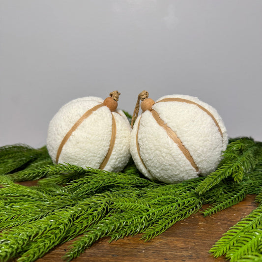 Sherpa Ball Ornament - Ivory/Natural