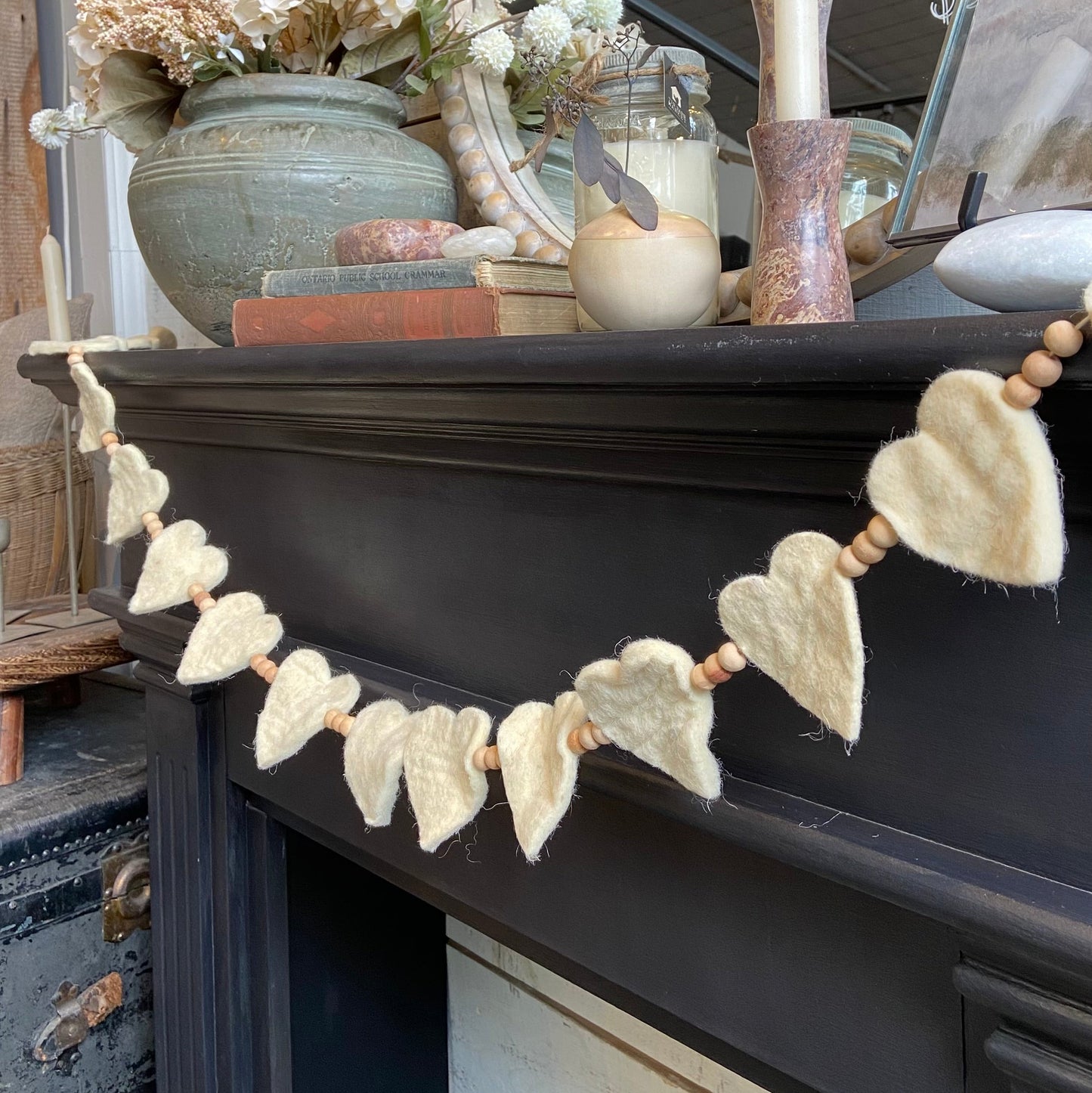 Felt + Wood Heart Garland