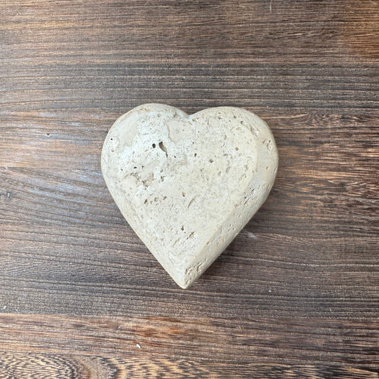 Travertine Heart Paper Weight