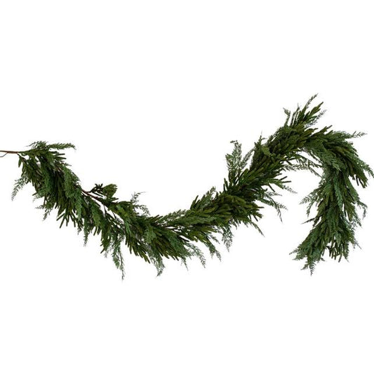 Faux Norfolk & Cypress Garland - 9ft