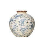 Terracotta Vase w/ Transferware Floral Pattern – TIN BARN MARKET