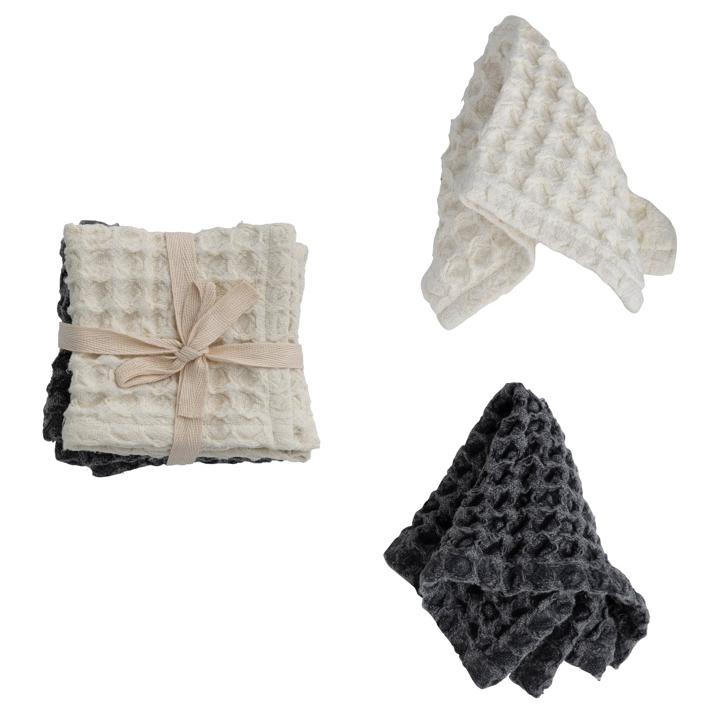 Square Cotton Waffle Weave Dish Cloths - Set of 2