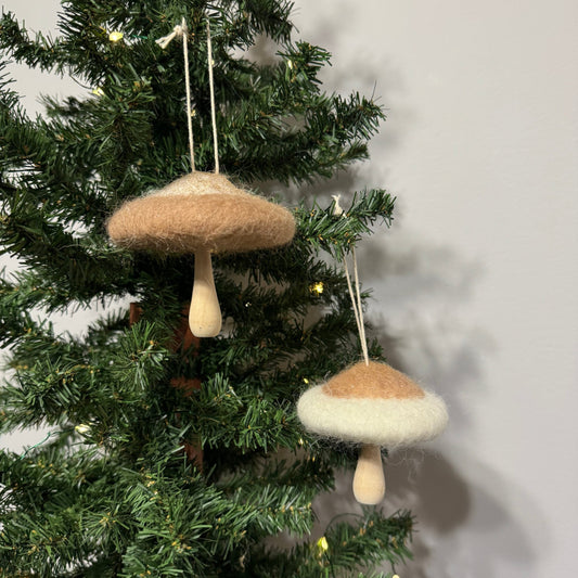 Wood + Felt Mushroom Ornament