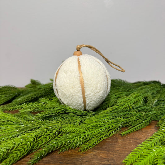 Sherpa Ball Ornament - Ivory/Natural