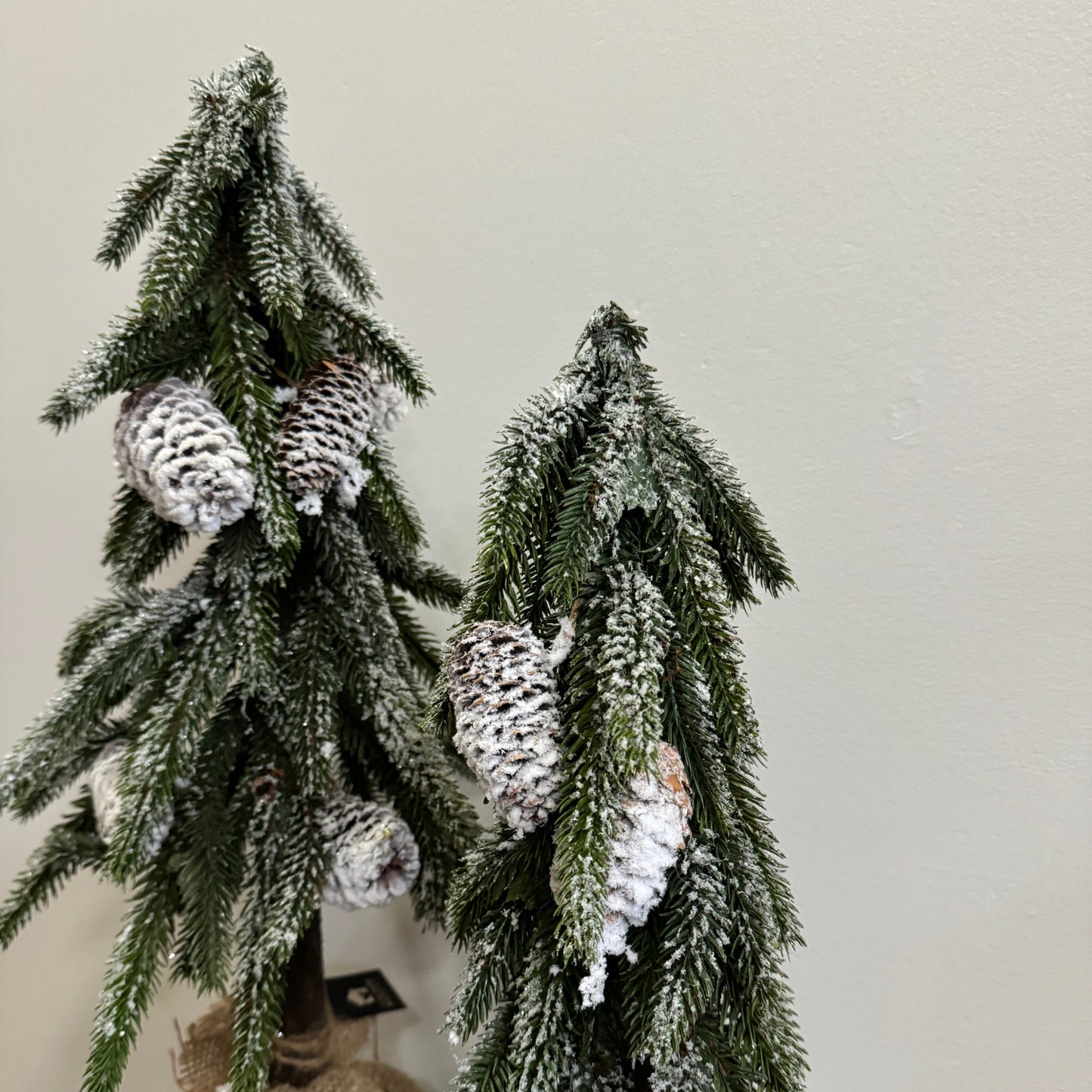 Faux Snow Pine Tree w/Burlap Base