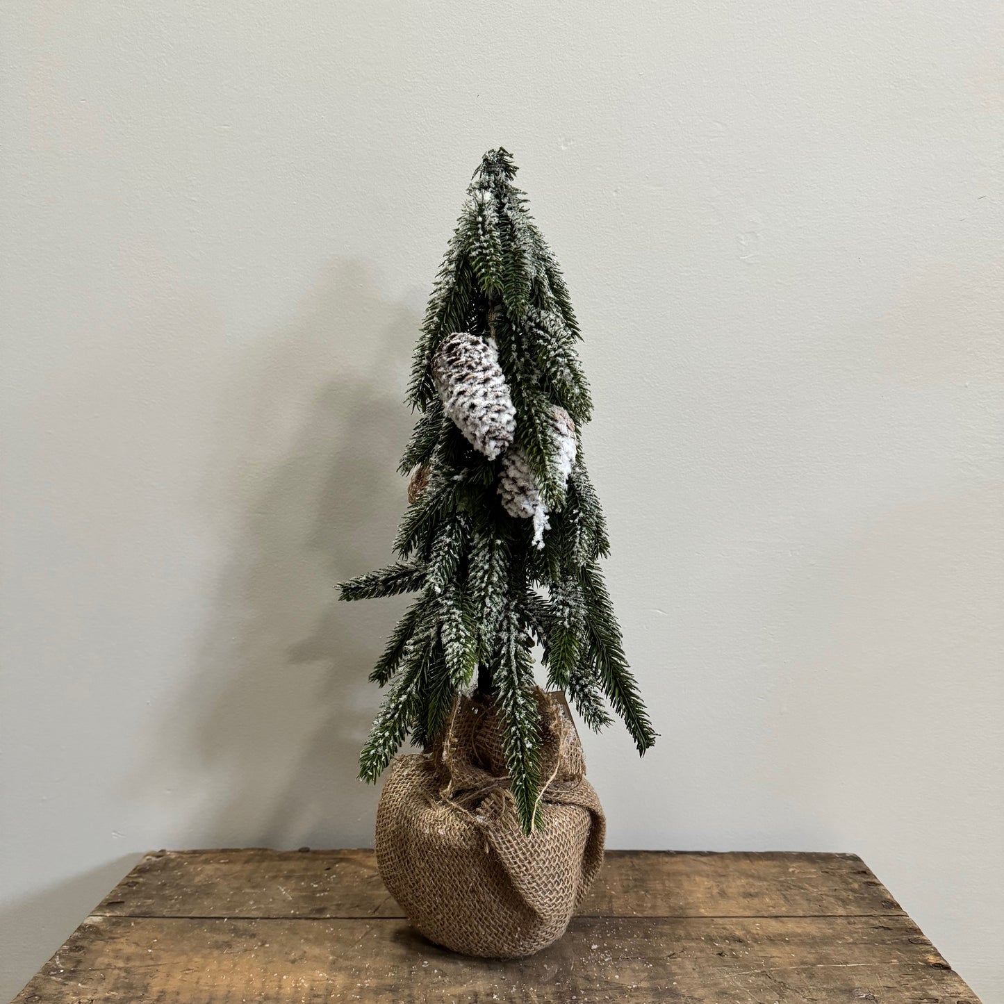 Faux Snow Pine Tree w/Burlap Base