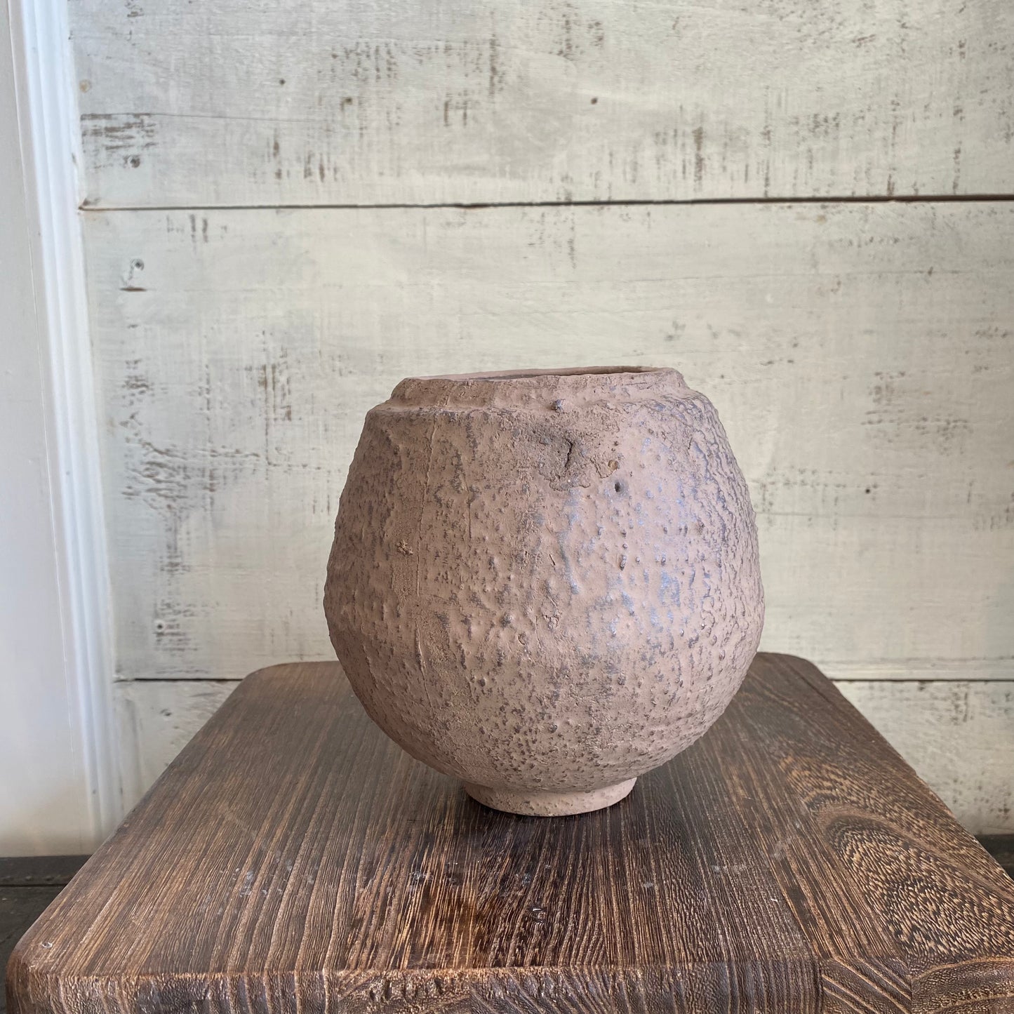 Textured Terracotta Vase- Brown