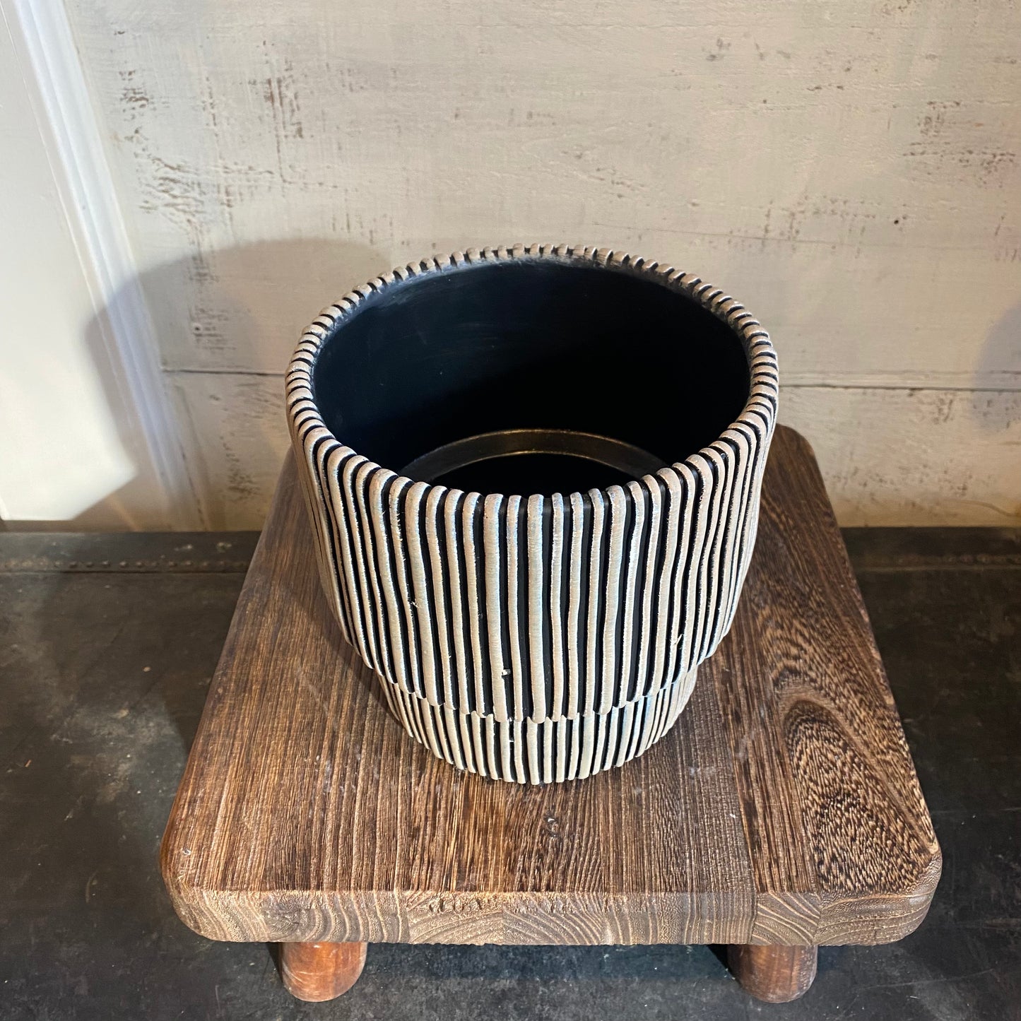 Ribbed Cement Planter