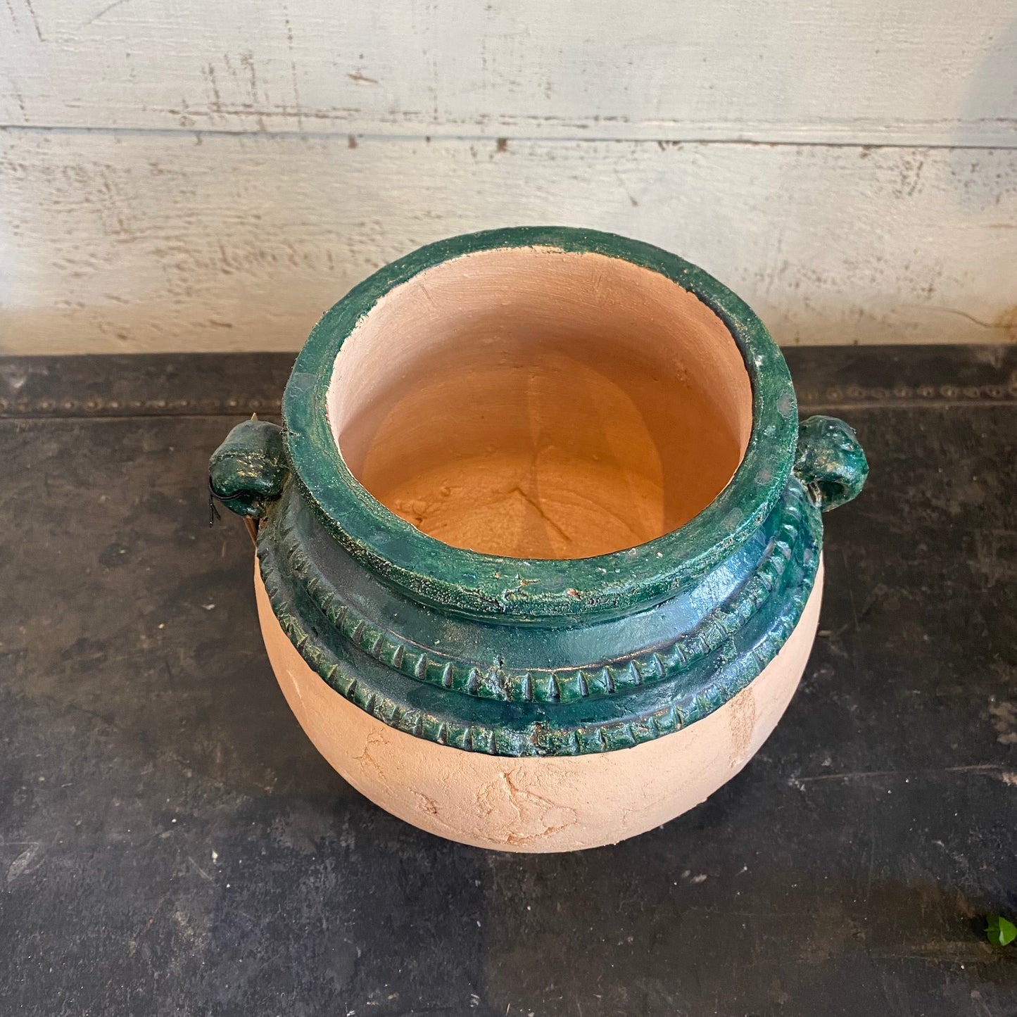 Round Terracotta Vase w/ Handles