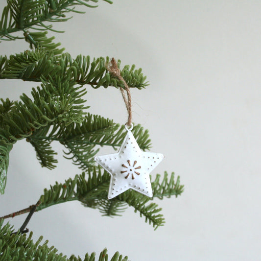Ornament - Mini Tree, Heart, Star - White