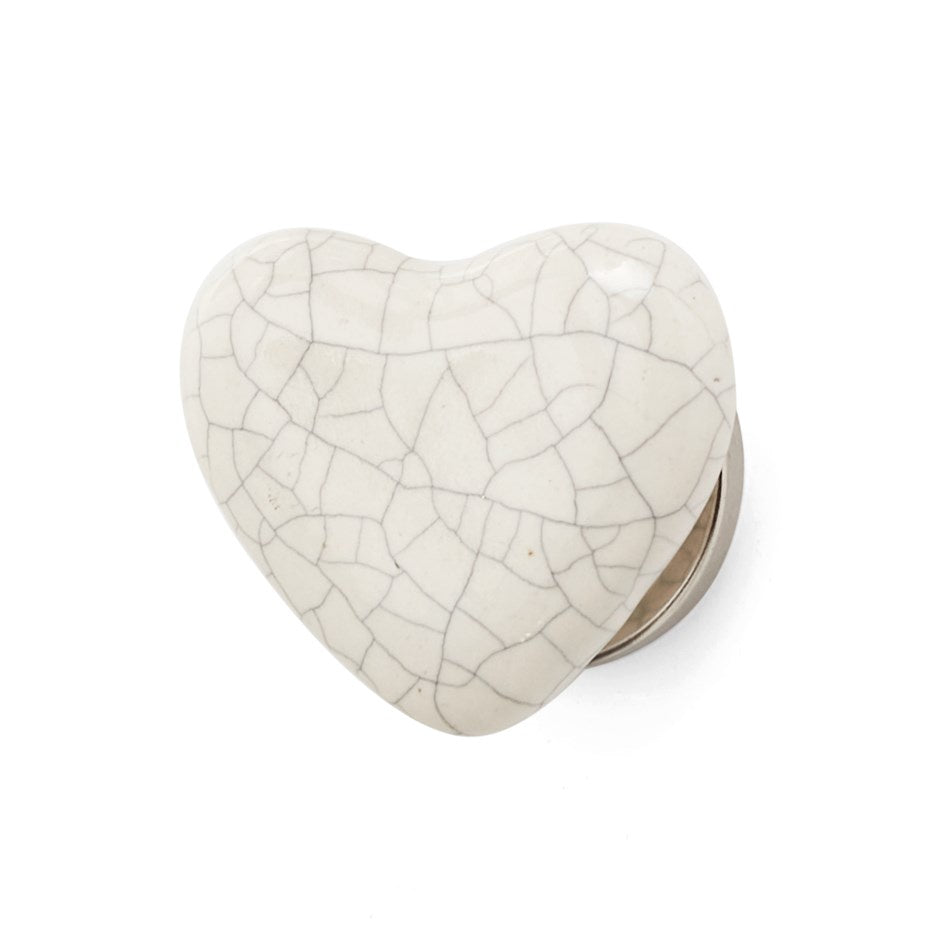 Knob: Crackle Ceramic Heart
