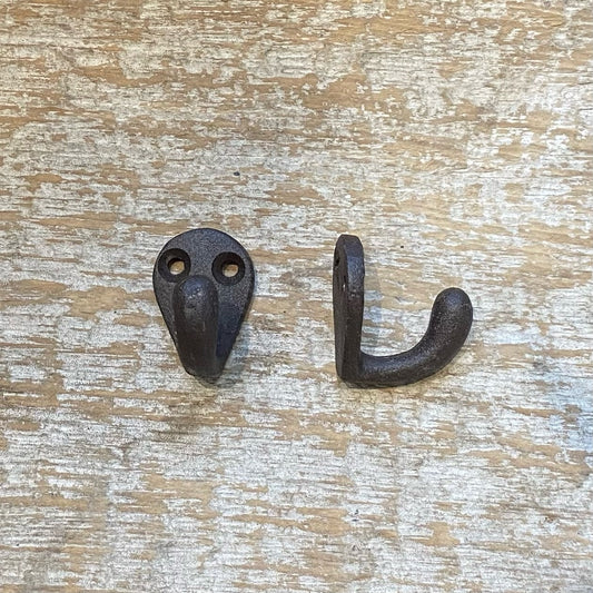 Cast Iron Mini Hook - Brown