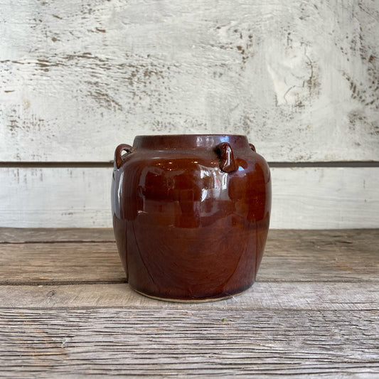 Vintage Pot w/ Mini Handles - Brown