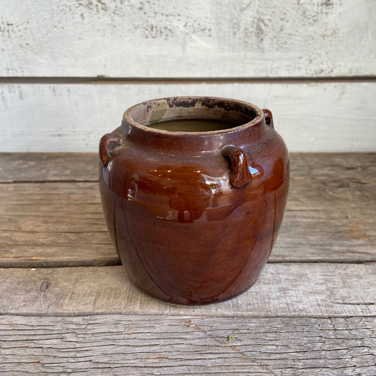 Vintage Pot w/ Mini Handles - Brown