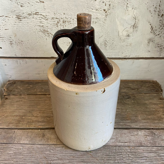 Vintage Jug w/ Cork - Brown