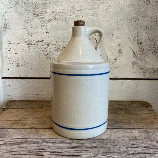 Vintage Jug w/ Cork - Blue Stripe