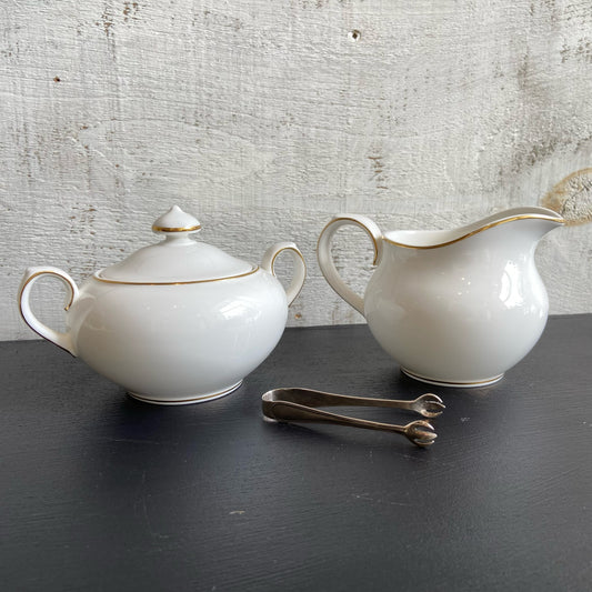 Royal Doulton Sugar & Creamer w/ Gold Trim - Set of 2