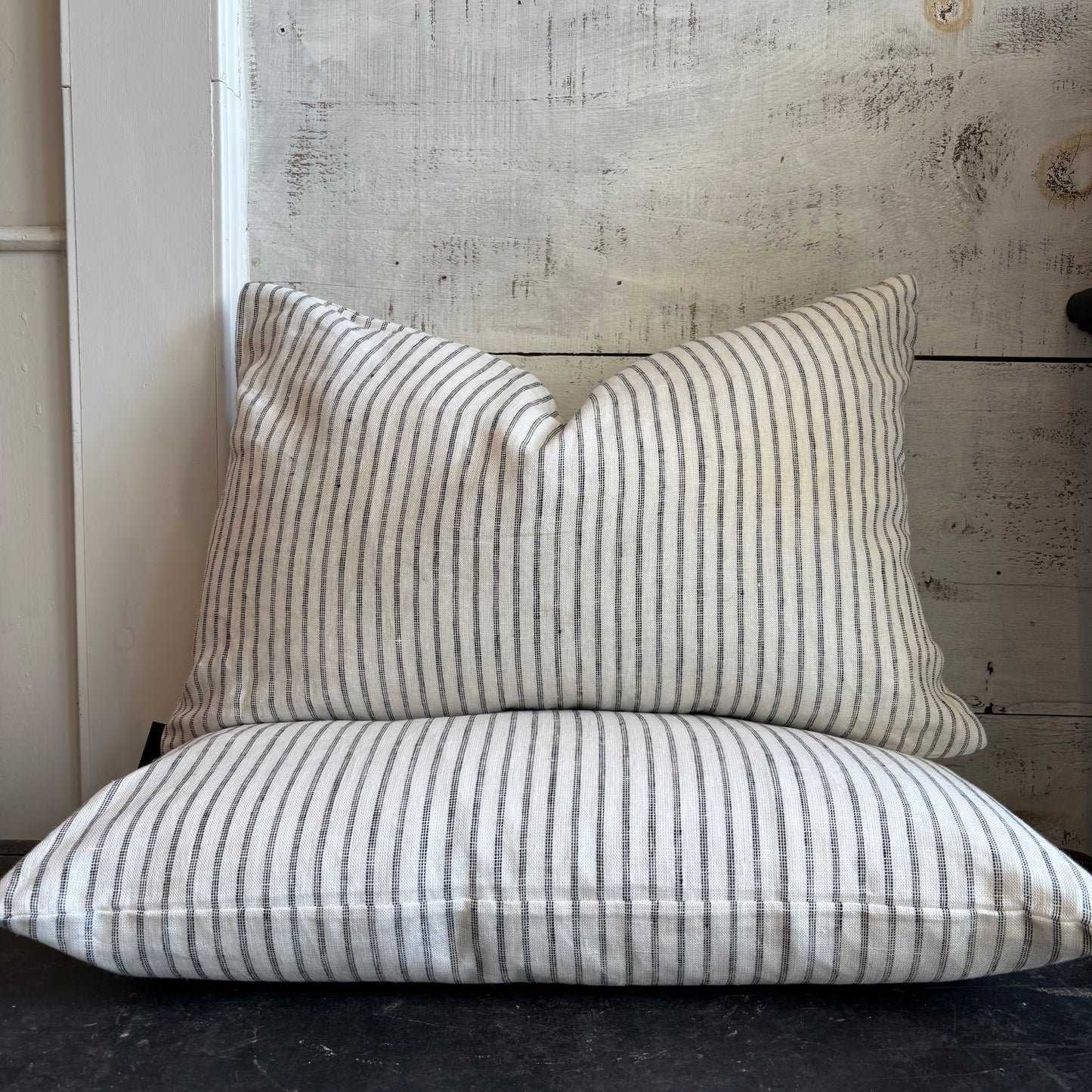 Ticking Stripe Linen Pillow - 16 x 24