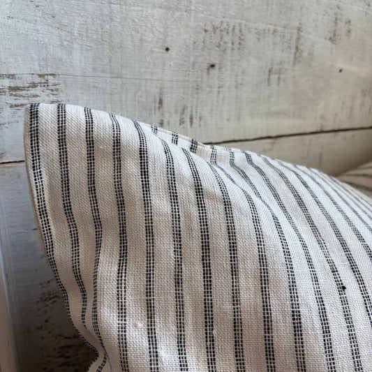 Ticking Stripe Linen Pillow - 16 x 24