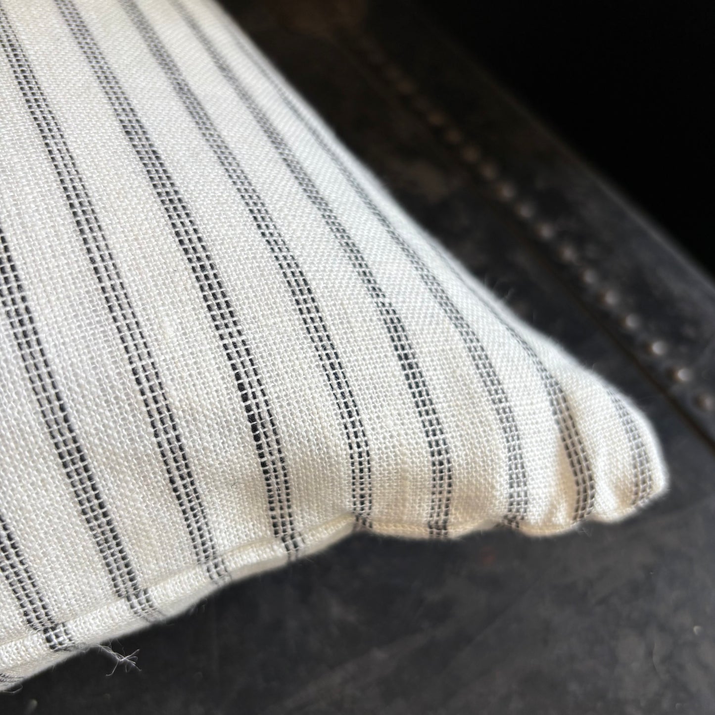 Ticking Stripe Linen Pillow - 16 x 24