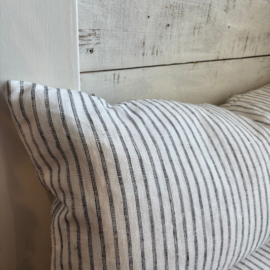 Ticking Stripe Linen Pillow - 14 x 31