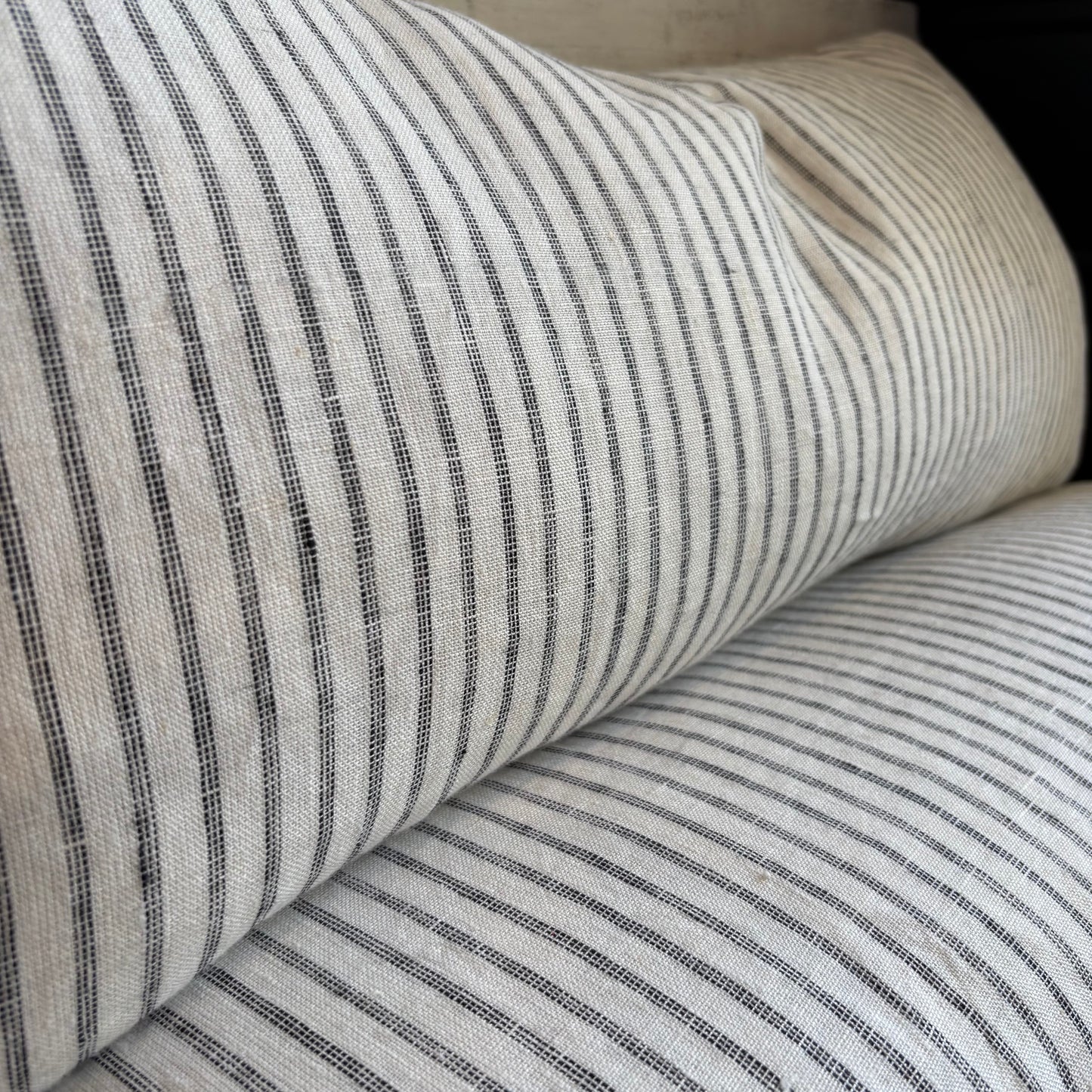 Ticking Stripe Linen Pillow - 14 x 31