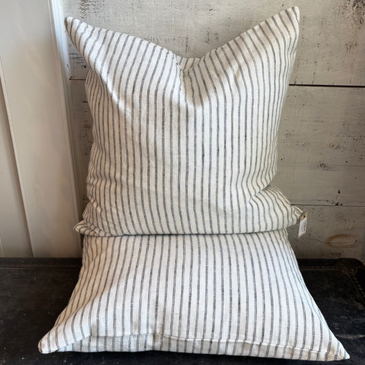 Ticking Stripe Linen Pillow - 20 x 20