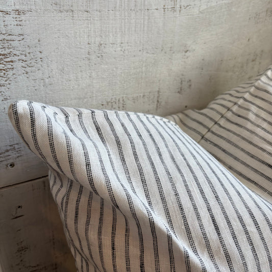 Ticking Stripe Linen Pillow - 20 x 20