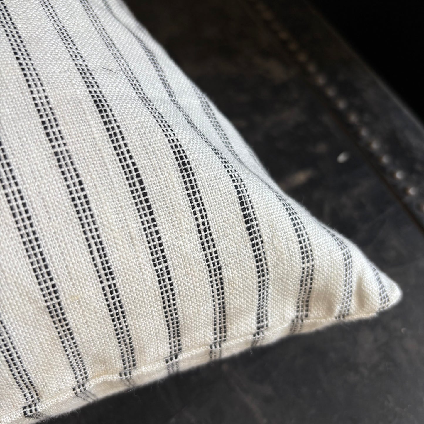 Ticking Stripe Linen Pillow - 20 x 20