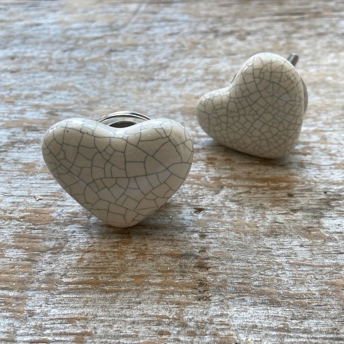 Knob: Crackle Ceramic Heart