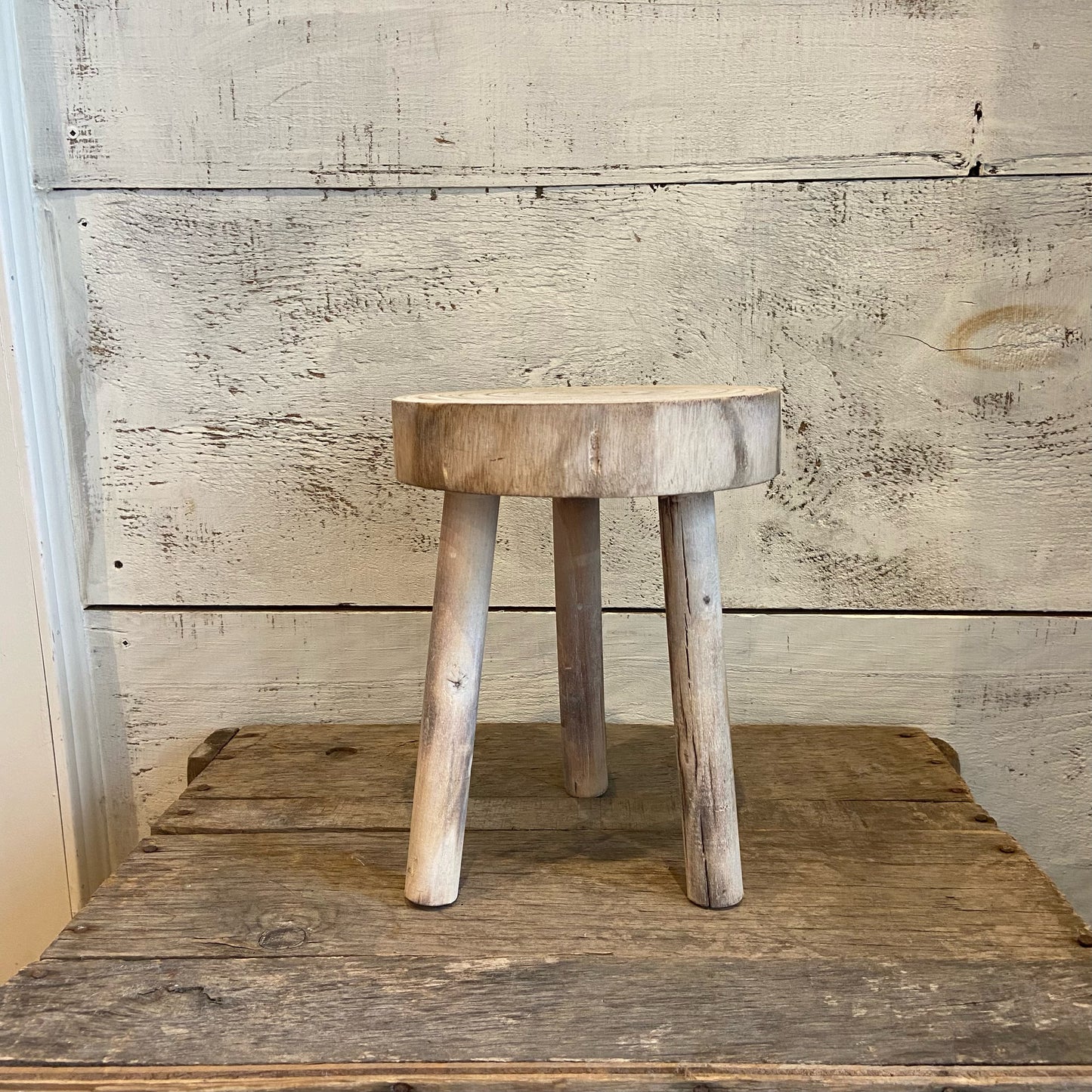 Whitewash Wood Stool