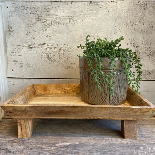 Natural Mango Wood Tray With Legs