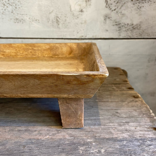 Natural Mango Wood Tray With Legs