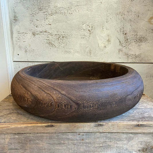 Dark Paulownia Wood Bowl - 17"