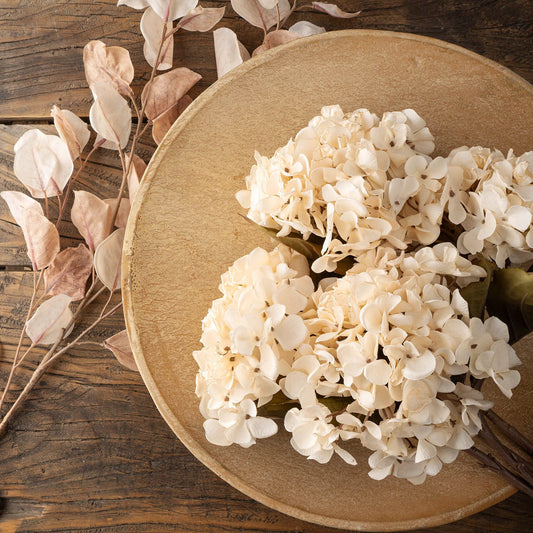 Faux Hydrangea Floral Stem - Cream